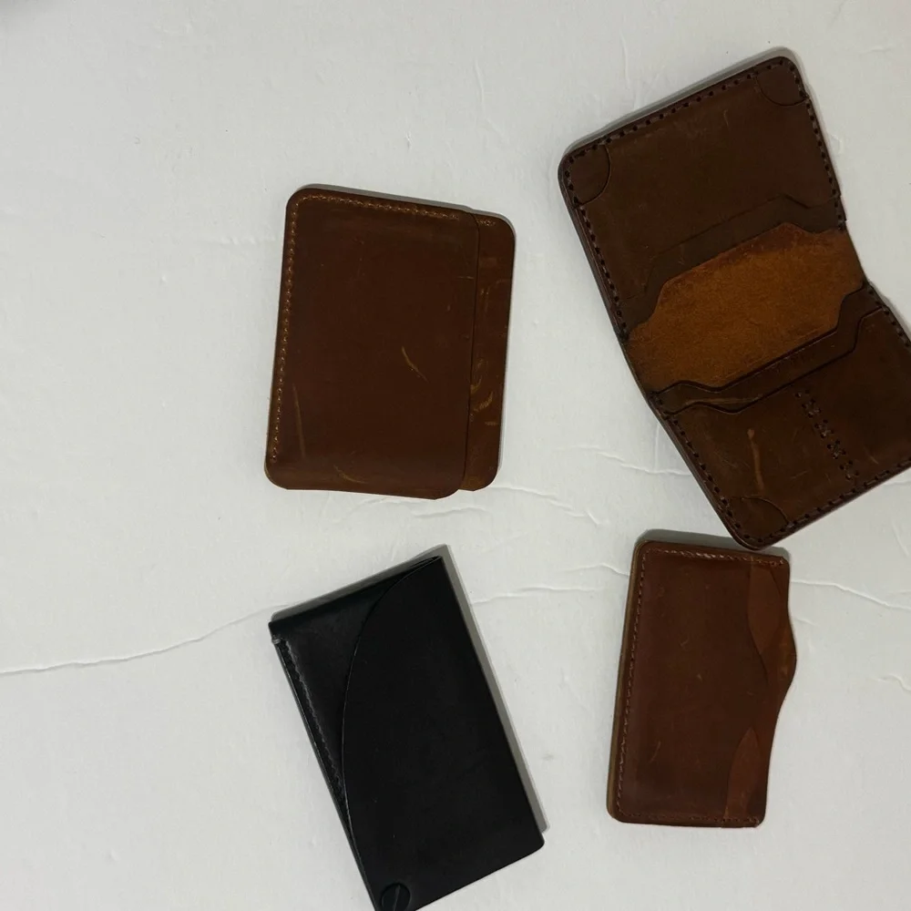 Card Holder I Set of 4 I Sophisticated I Brown & Black Leather